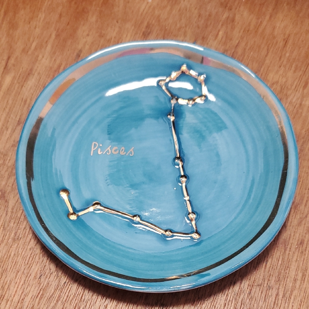Anthropology Blue 'Pisces' Constellation Trinket Jewrlry Dish D